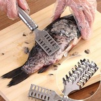 Stainless Steel Fish Scale Remover Scraper Sharp Blade Fish Skin Peeler Fish Descaling Household Cooking Tool Durable Kitchen