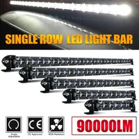 1 pièce Barre LED ultra-mince 6D 14'20'26'32' pouces 12V 24V, étanche IP67, pour voiture, lumière de travail LED à rangée unique, pour tracteur, bateau, éclairage de conduite, auto, VTT, SUV
