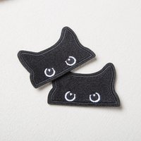 2 Pieces of Black Cat Embroidery Patches DIY Backpack Clothes Tactical Stickers Repair
