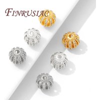 18K Gold Plated 8mm 10mm Beads,Bracelets Beads Accessories,Separator For Beads,Brass with Zircon Beads Findings,Necklace Bead
