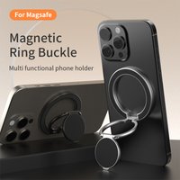 Universal Double-sided Magnetic Holder for wireless charging Mobile Phone Stand in Car Grip Finger Ring Bracket with Hand Strap