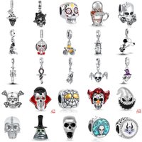 New 925 Sterling Silver Skull Extraterrestrial Charm Of Ley 925 Chain Bead Fit Original Bracelet Accessories DIY Women Jewelry