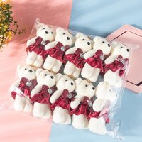 10Pcs 12cm Cute Bear Flower Bouquet Dolls Toy Cartoon Doll Bouquet Graduation Birthday Wedding Party Decoration