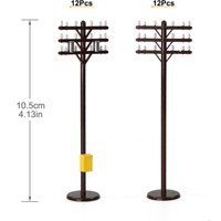 Evemodel 24pcs HO Scale Telegraph Poles 1:87 Power Poles 10.5cm Railroad Diorama GY18087