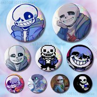 U-UndertaleS Sans 32mm 58mm 75mm 44mm 25mm Anime Badges Brooches DIY Pins Decorations Birthday Valentine Gifts