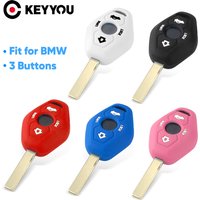 KEYYOU 3 Buttons Remote Silicone Key Case Cover For BMW X3 X5 Z3 Z4 3 5 7 Series E38 E39 E46 E83 1998-2005 Car Styling Fob Chain