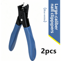 2 pieces of large-opening nail clippers for trimming thick and hard toenails, pet hard nails, and thick nails. Large-opening nai