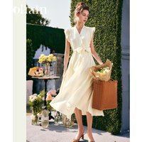 OLrain Elegant Womens Summer Dresses 2026 Fashion Ladies Holiday Vacation V Neck Flying Sleeve Swing Long Dress O22XL53651