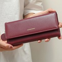Women Long Wallet Large Capacity PU Leather Clutch Wallet Multi Card Holder Zipper Phone Purse with Keychain