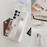 Wrist Strap Wallet Leather Case For Samsung Galaxy S20 S21 FE S22 S23 Plus Note 20 Ultra Luxury Card Holder Protective Cover