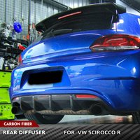 For Volkswagen VW Scirocco R R20 Bumper 2009-2016 Carbon Fiber /FRP Rear Bumper Body Kits Car Rear Bumper Diffuser Lip Spoiler