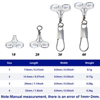 FishTrip 15-60Pcs T Shape Fishing Cross Beads with Snap Double Cross Hole Cross Bead 3 Way Connector Fishing Accessories