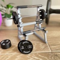 New With Barbells And Weights Barbell Rack Pen Holder Gym Theme Metal Desk Pen Organizer Stationery Storage Rack Gift