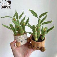 Crochet Plant Vase Creative Fashion Bamboo potted plant Knitting Handmade Woolen Yarn Finished Product Photography Props Home D