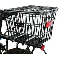Bike Rear Basket With Rear Light Bicycle Rear Seat Storage Basket Metal Large Rear Cycle Rack Frame Cycle Rear Shelf For Cycling