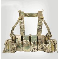 Lightweight Tactical Chest Rig 4 Cell Mag Pouch H Harness Universal Map Pouch for Outdoor Shooting