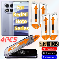 4-Pack High Definition Tempered Glass Screen Protector for Redmi Note 6/8 Pro/9S/10 Pro/11E/11R/12 Pro/13/14/15 Pro