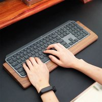 Walnut Wood Keyboard Base Tray for Logi MX Keys/MX Mechanical/Craft Keyboard Plam Rest Miaokong Touchpad Box Wooden Wrist Rest