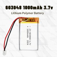 603048 Li Ion Battery 3.7V 2lipo 1000mAh Polymer Rechargeable Batteries 603050 for LED Emergency Lights Smart Audio Beauty Meter