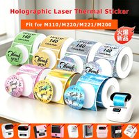 Munbyn/Nelko Holographic Laser Label Sticker Thermal Paper for M110 M220 M200 E210 P50 PM220 DETONG P1 WP9520 Maker