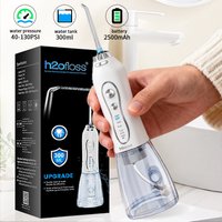H2ofloss Przenośny irygator do zębów, dentystyczny irygator wodny, wysokociśnieniowe czyszczenie jamy ustnej, 2500mAH, 300ML, 5 trybów