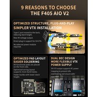 SpeedyBee F405 AIO V2 35-40A 25.5x25.5 3-6S Dual BEC ICM42688 Flight Control and ESC Integrated Model Aircraft Controller