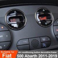 For Fiat 500 ABARTH 2011-2019 Air Conditioner Button Switch Decorative Frame Real Carbon Fiber Sticker Car Interior Accessories