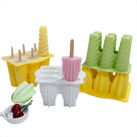 Six-link mold with lid for old ice pops; homemade green bean ice pops; homemade ice cream; frozen ice cream mold