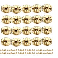 20pcs Gold Box Hasps 27*29mm Antique Lock Latches Clasp for Jewelry Chest Wooden Box Suitcase Decorative Latch with Screws