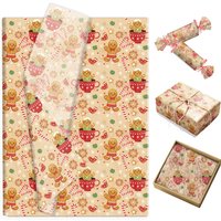 Gingerbread Man Tissue Paper, Christmas Gift DIY Wrapping Paper, Thanksgiving Party Gift Box Filler
