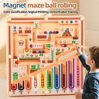 Children's Magnetic Maze Beads Focus Training, Writing and Logical Thinking Early Education Educational Toys for 3-Year-Olds, Suitable for Boys and Girls Toy Gifts