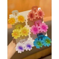 6Pcs Women's Model,Hawaiian Style, Flower-Shaped,Suitable for Seaside and Beach, Recommended Gift Hair Accessories