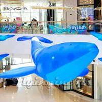 4m/6m/8m Multi-styles Customized Giant Inflatable Blue Whale Sea Animal Balloon With LED Light For Party Decoration