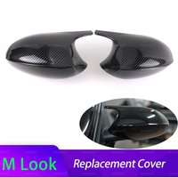 1pair For BMW 1 3 series E87 E81 E82 E90 E91 E92 E93 Rear View Side Case Trim ABS Carbon Fiber Style Car Rearview Mirror Cover