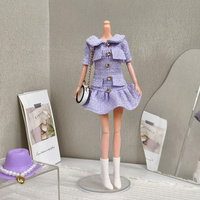 Doll clothes suitable for 30cm/11.5inch girl dolls, purple dress, elegant and fashionable dress for a lady