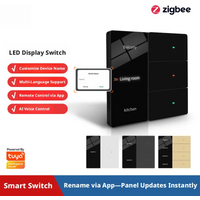 Tuya Smart Life Zigbee Smart LED Display Switch Supports Multi Language Settings APP Remote Control AI Voice Control AC100-240V