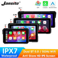 Jansite Ekran wyświetlacza motocykla Carplay Moto Nawigacja Przenośna cyfrowa deska rozdzielcza Motobike Android Auto Wodoodporny monitor BT