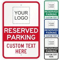 1pc 12"x18" SmartSign Custom Reserved Parking Sign | USA-Made 63 Mil Laminated Rustproof Aluminum | Add Logo/Text, Reflective