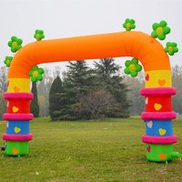 Colorful Square Inflatable Arch Christmas Welcome Door Kindergarten Event Cartoon Inflatable Archway Outdoor Celebration Arch