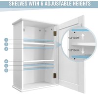 BRIEFNESS White Bathroom Wall Cabinet Storage Cabinets Doors Adjustable Shelves MDF Modern Toilet Cupboard Storage Unit Adjustab