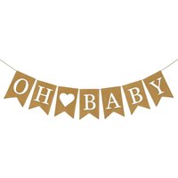 Oh Baby Burlap Banner for Baby Shower Decorations and Gender Reveal Party