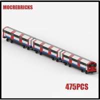 City Traffic UK Tube Metro Building Blocks Red White Multi Carriage Assembly Model Set DIY Creative Bricks Toys Gift