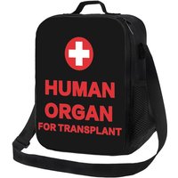 Funny Human Organ for Transplant Insulated Lunch Box Portable Lunch Bag Reusable Thermal Bento Tote Bag for Adults Kids Gifts