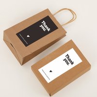 150Pcs Simple Black White Rectangle Thank You Seal Sticker Gift Stickers for Homemade Packaging Decoration Label 8.5*4cm Roll
