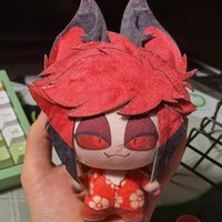 New 10cm Hazbin Hotel Vox Lucifer Fluffy Doll Cute Cartoon Anime Nunnu-Style Cotton Doll Peripheral Toy Girls Boys Holiday Gift