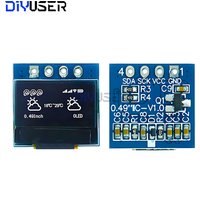DIYUSER 0.49 Inch OLED Display LCD Module White 0.49" Screen 64x32 I2C IIC Interface SSD1306 Driver for Arduino AVR STM32