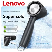 Lenovo Handheld Fan Ice Pack Refrigeration Air Conditioner Portable Silent High-Speed LED Display USB Charging Fan