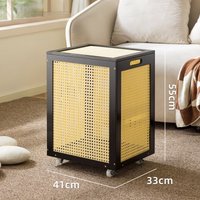 Stacked rattan storage box, mobile pulley dirty clothes basket, bamboo storage basket, toy storage box, clothes storage box