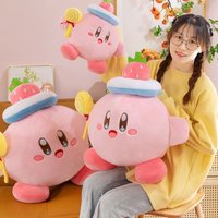 35-65cm Lollipop Kirby Plush Toy Stuffed Doll Big Size Cartoon Anime Star Hug Pillow Pink Gift for Kids Birthday Room Decoration
