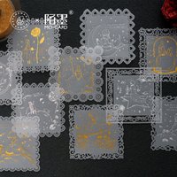 10 Sheets Hollow Gold Foil Lace Journal Decor Paper, Luxury Golden Edge Lace Border, DIY Collage Base Scene Craft Supplies